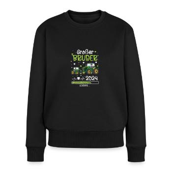 Ich Werde Großer Bruder 2024 Traktor - Frauen Premium Bio Pullover - Schwarz - Vorne - Julia (174cm)