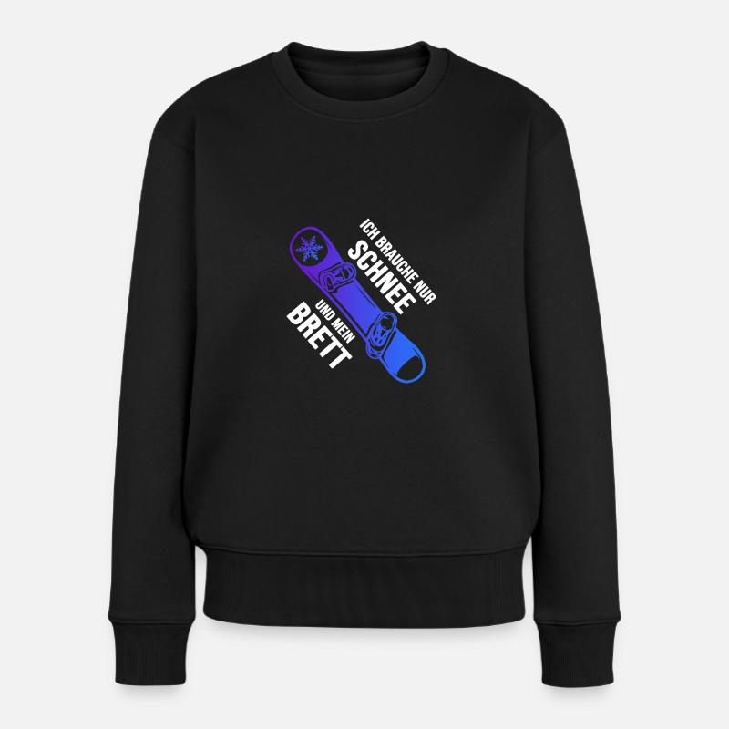 Snowboard freestyle Snowboarder Snowboard-Brett - Frauen Premium Bio Pullover - Schwarz