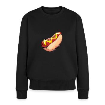 Hot Dog Imbiss - Frauen Premium Bio Pullover - Schwarz - Vorne - Julia (174cm)