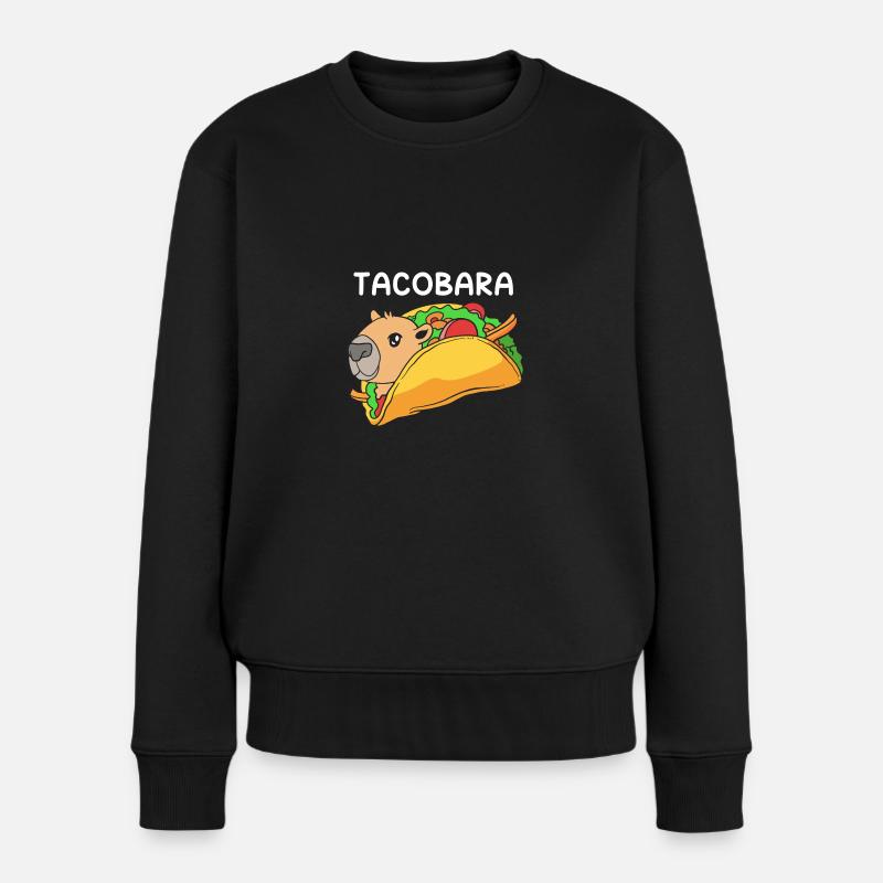 Capybara Taco - Frauen Premium Bio Pullover - Schwarz