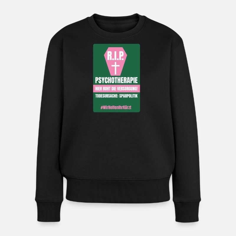 PSYCHO_04 - Frauen Premium Bio Pullover - Schwarz