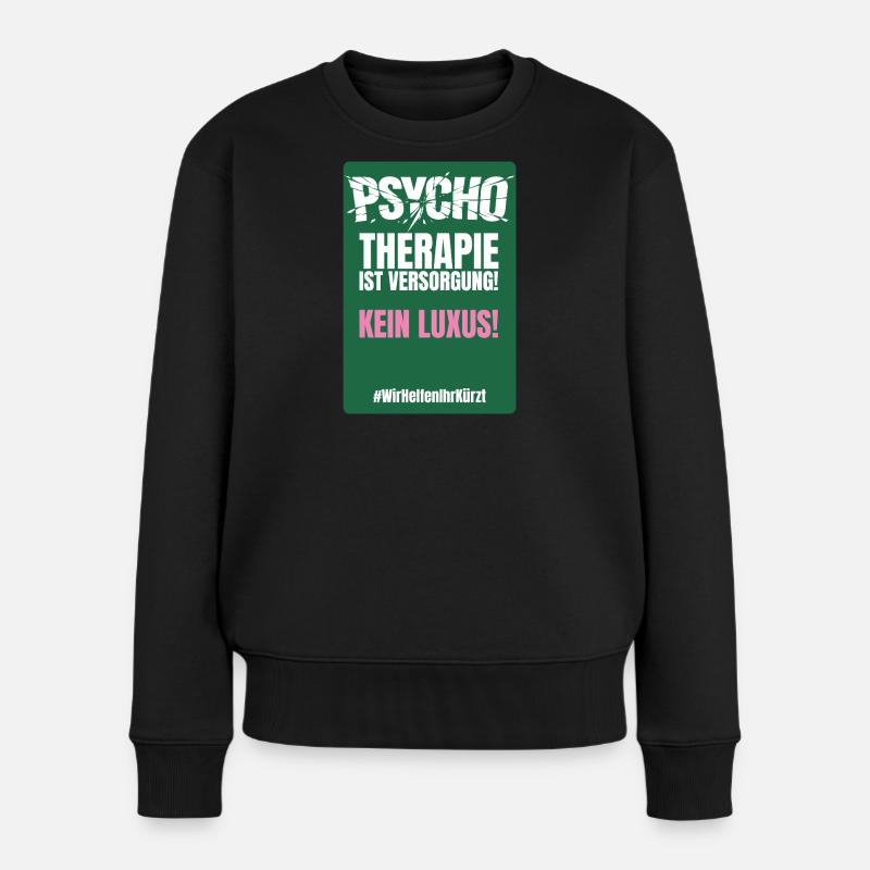 PSYCHO_06 - Frauen Premium Bio Pullover - Schwarz