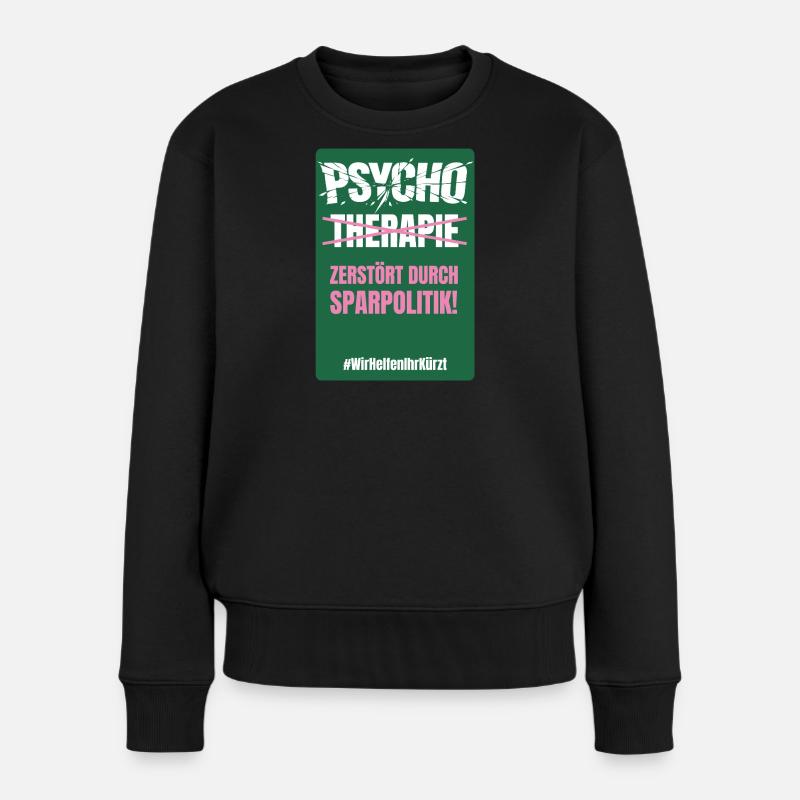 PSYCHO_05 - Frauen Premium Bio Pullover - Schwarz