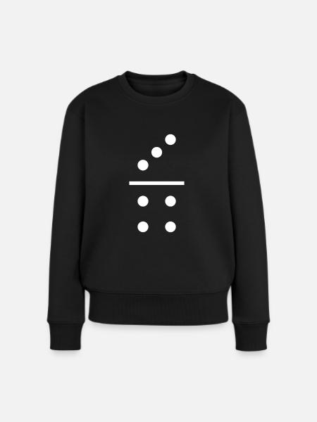 Domino Stein 3/4 - Frauen Premium Bio Pullover - Schwarz