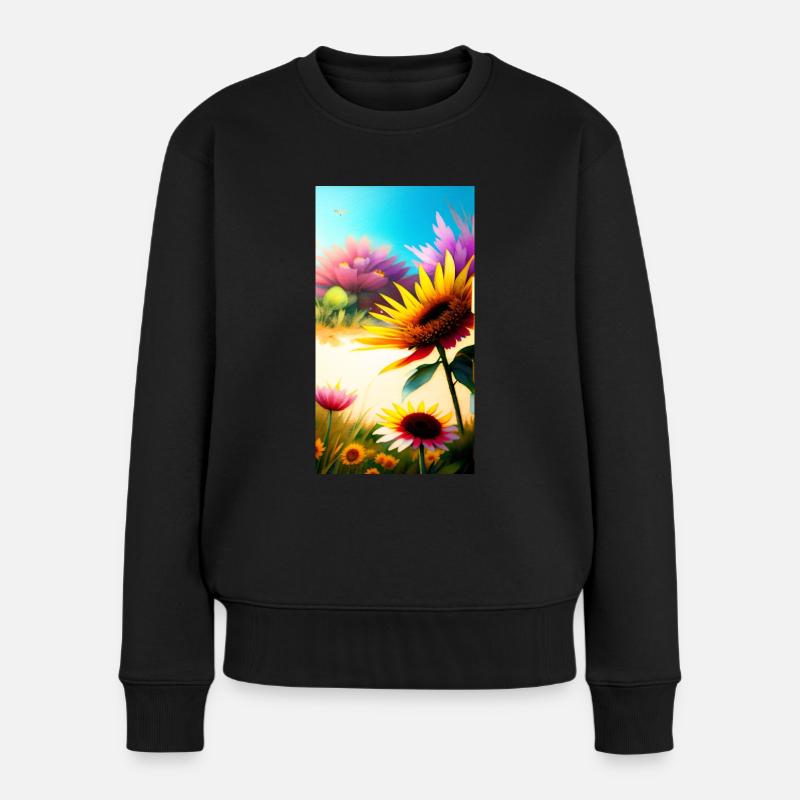 Floral 3 - Pull Premium bio Femme - noir