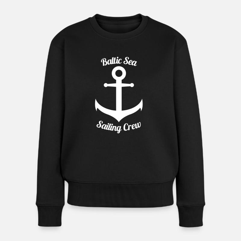 Baltic Sea Sailing Crew - Ostsee Segel Crew - Frauen Premium Bio Pullover - Schwarz