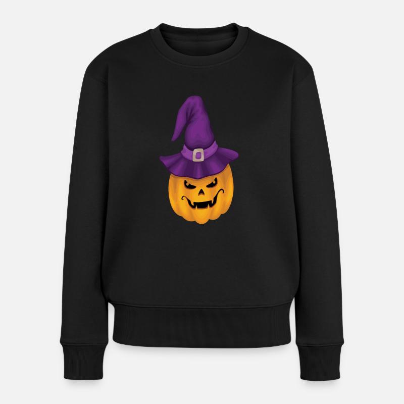 Halloween - Frauen Premium Bio Pullover - Schwarz