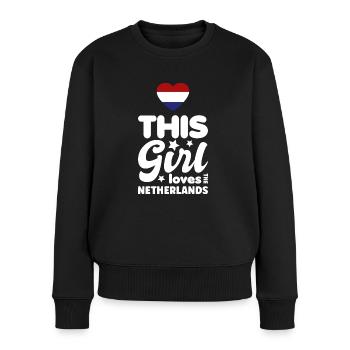 Pays-Bas Drapeau Hollande Drapeau néerlandais - Pull Premium bio Femme - noir - Devant - Julia (174cm)