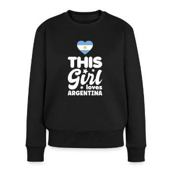 Drapeau de l’Argentine Amérique du Sud Drapeau argentin - Pull Premium bio Femme - noir - Devant - Julia (174cm)