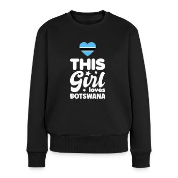 Botswana Flagge Botswana Fahne Afrika - Frauen Premium Bio Pullover - Schwarz - Vorne - Julia (174cm)