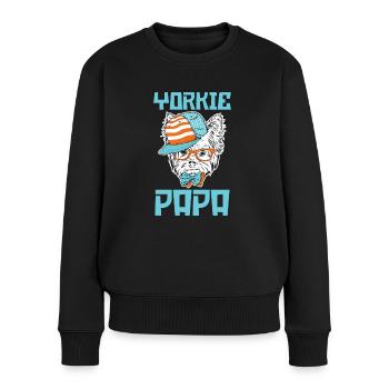 Dog Yorkie Papa - Women's Premium Organic Jumper - black - Front - Julia (174cm)