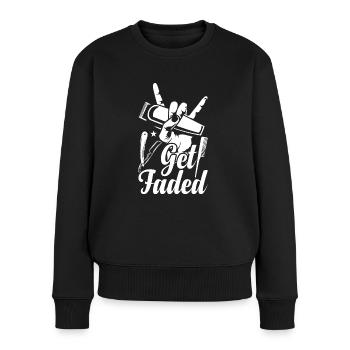 Obtenez un coiffeur délavé en disant coiffeur - Pull Premium bio Femme - noir - Devant - Julia (174cm)