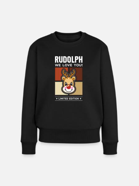 Rudolph - Frauen Premium Bio Pullover - Schwarz