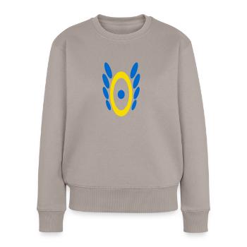 Muster N°6 - Frauen Premium Bio Pullover - Taupe - Vorne - Julia (174cm)