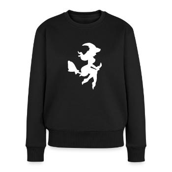 Hexe Besen - Frauen Premium Bio Pullover - Schwarz - Vorne - Julia (174cm)