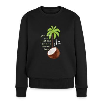 Coconut Tree Kamala Harris La Demokraten Wahl 2024 - Frauen Premium Bio Pullover - Schwarz - Vorne - Julia (174cm)