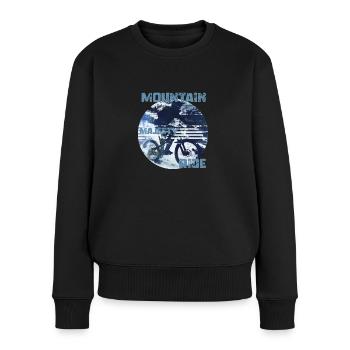 Mountain Majesty Ride - Frauen Premium Bio Pullover - Schwarz - Vorne - Julia (174cm)