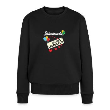Betonbauerin 10 jähriges Jubiläum Betonbau Jubi - Frauen Premium Bio Pullover - Schwarz - Vorne - Julia (174cm)