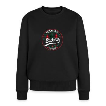 Bäckerin Weihnachten Bäckerei XMAS Outfit - Frauen Premium Bio Pullover - Schwarz - Vorne - Julia (174cm)