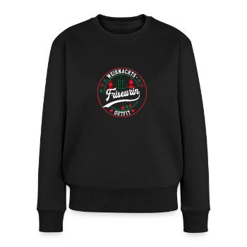 Friseurin Weihnachten Friseur XMAS Outfit Coiffeur - Frauen Premium Bio Pullover - Schwarz - Vorne - Julia (174cm)