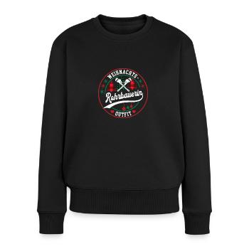 Rohrbauerin Weihnachten Rohrbauerei XMAS Outfit - Frauen Premium Bio Pullover - Schwarz - Vorne - Julia (174cm)