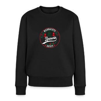 Zimmerin WeihnachtWeihnachten XMAS Outfit Zimmerei - Frauen Premium Bio Pullover - Schwarz - Vorne - Julia (174cm)
