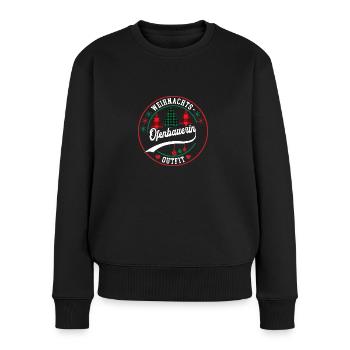 Ofenbauerin Weihnachten Ofenbau XMAS Outfit - Frauen Premium Bio Pullover - Schwarz - Vorne - Julia (174cm)