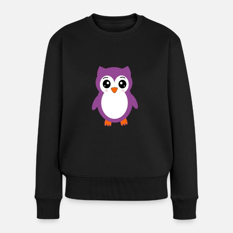 süßes kawaii Eulen T-shirt Geschenk Weihnachten - Frauen Premium Bio Pullover - Schwarz