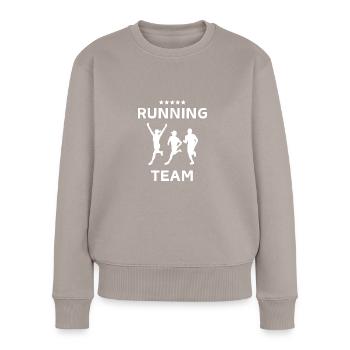 Running Team - Women's Premium Organic Jumper - taupe - Front - Julia (174cm)