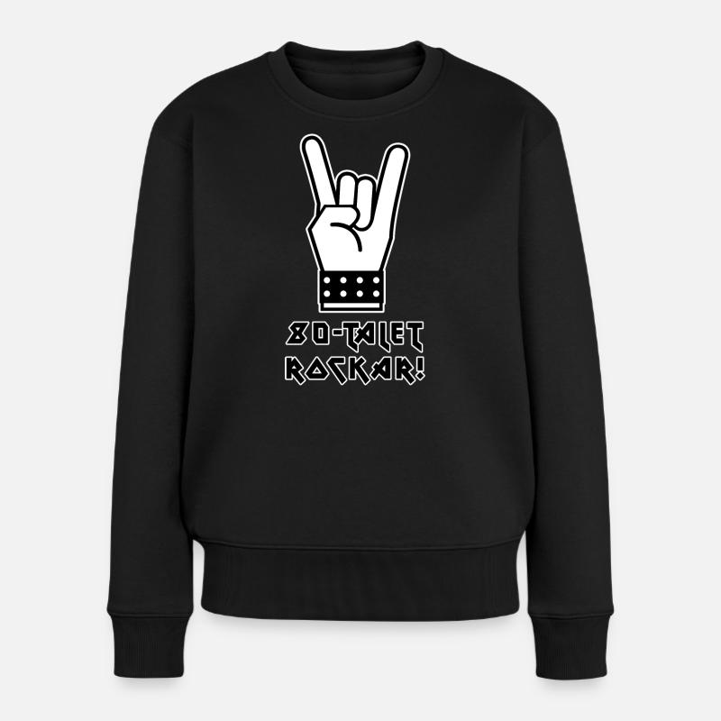 80er-Jahre-Rocks - Frauen Premium Bio Pullover - Schwarz