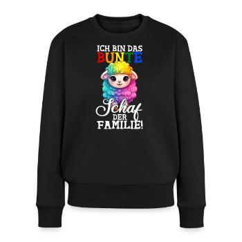 Bunte Schaf der Familie - Regenbogen LGBTQ - Frauen Premium Bio Pullover - Schwarz - Vorne - Julia (174cm)