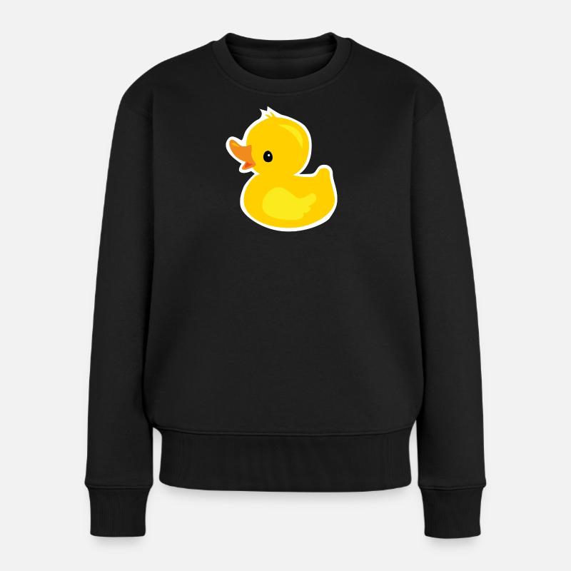 Caneton mignon comme canard en caoutchouc - Pull Premium bio Femme - noir