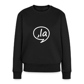 Kamala Harris Comma La Meme Demokraten Wahl 2024 - Frauen Premium Bio Pullover - Schwarz - Vorne - Julia (174cm)