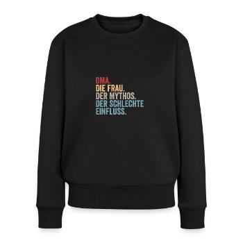 Großmutter Oma - Frauen Premium Bio Pullover - Schwarz - Vorne - Julia (174cm)