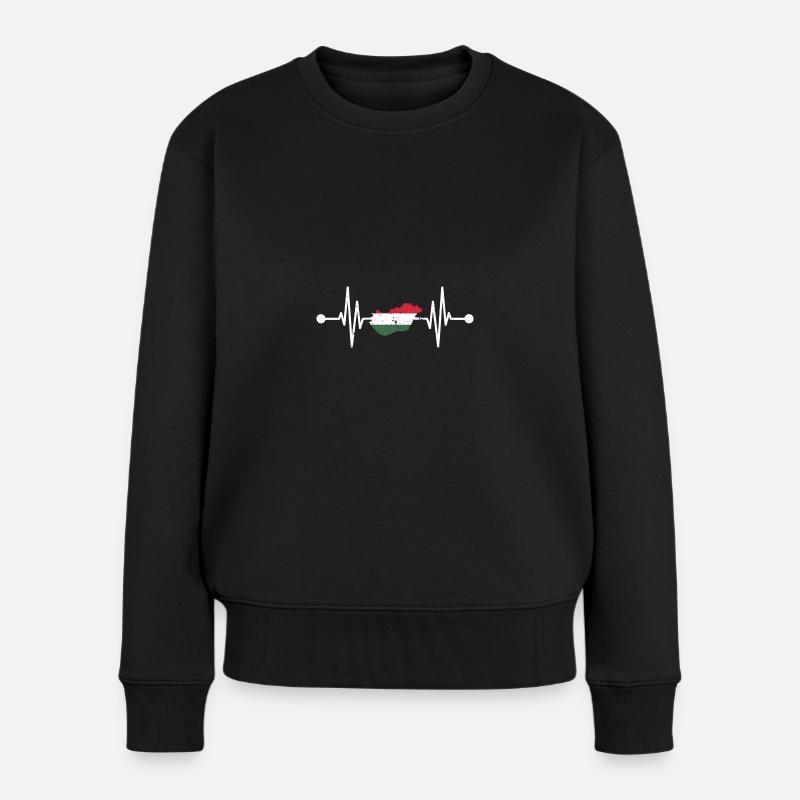 Magyaren Herzschlag Ungarn - Frauen Premium Bio Pullover - Schwarz