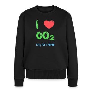I Love Co2 - Frauen Premium Bio Pullover - Schwarz - Vorne - Julia (174cm)