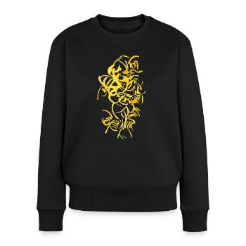 Abstract - Ink - Women's Premium Organic Jumper - black - Front - Julia (174cm)