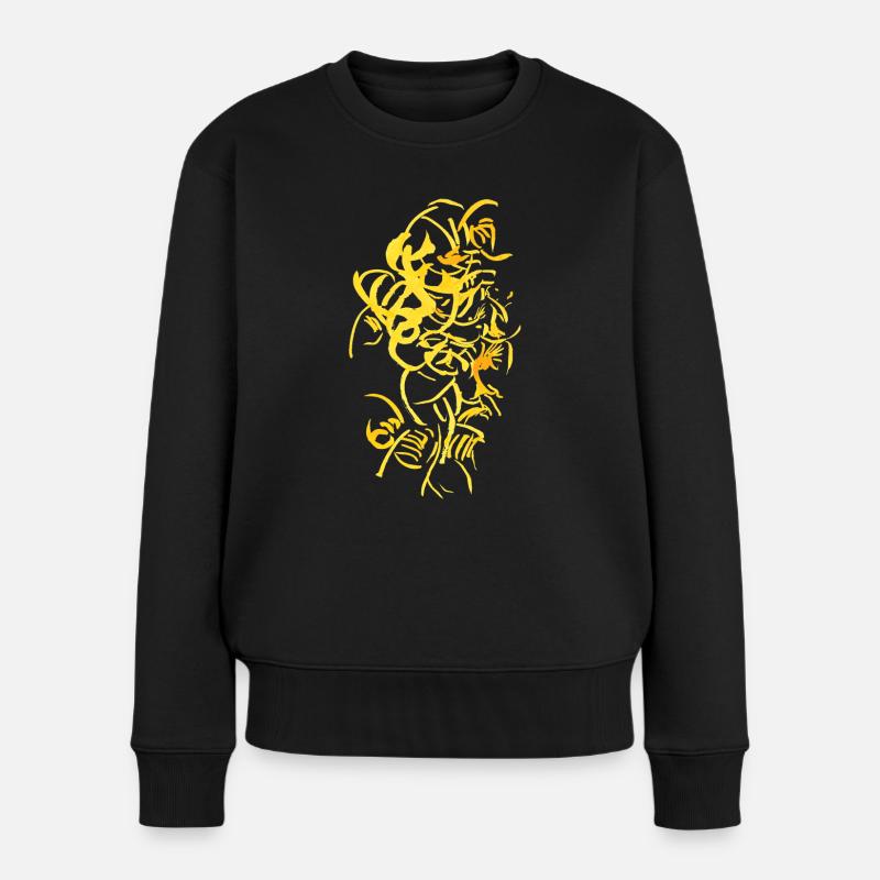 Abstrakt - Tusche - Frauen Premium Bio Pullover - Schwarz