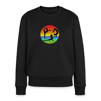 Yoga dancers at retro sunset Namaste - Women's Premium Organic Jumper - black - Front - Julia (174cm)