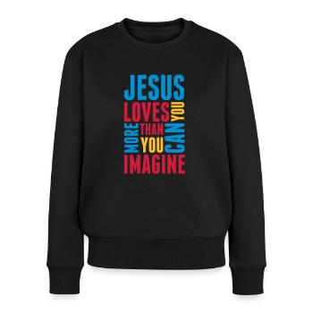 jesus_loves_you_more_3 - Pull Premium bio Femme - noir - Devant - Julia (174cm)