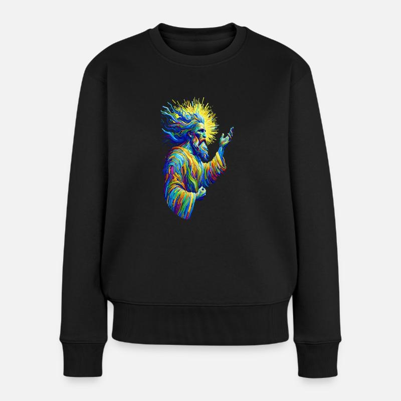 Vincent van Gogh Gott - Frauen Premium Bio Pullover - Schwarz