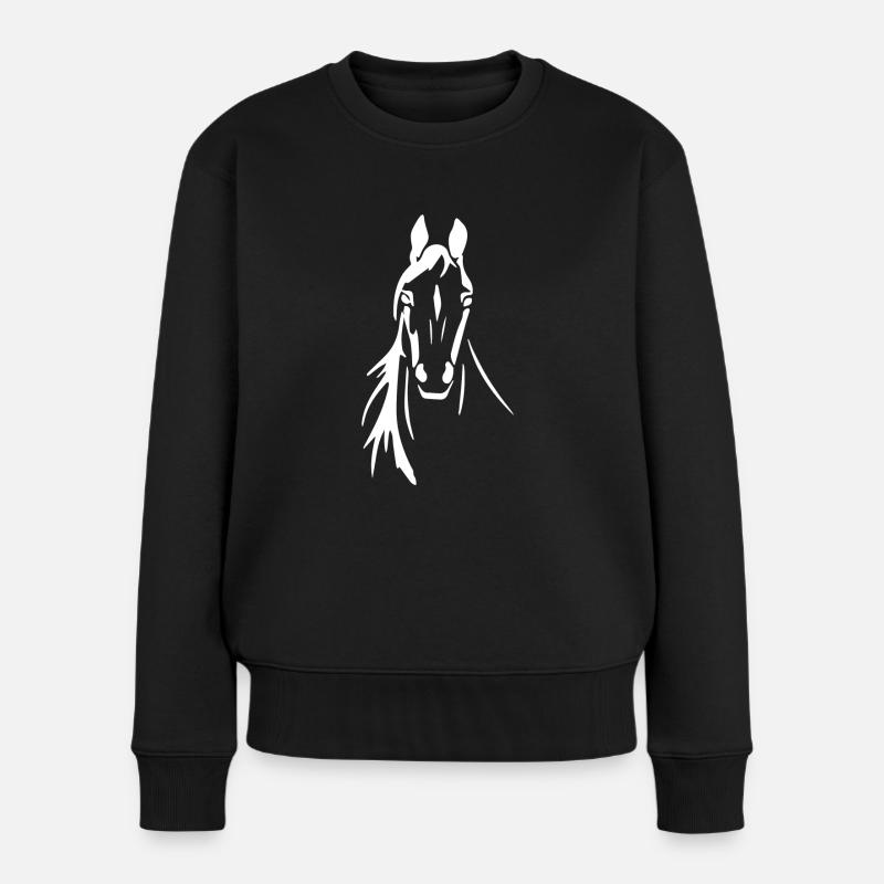 Tête de cheval cheval cheval cheval équitation - Pull Premium bio Femme - noir