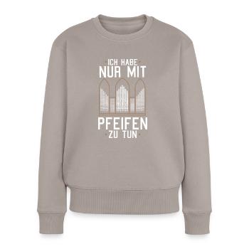 Orgelspieler Orgel Pfeifenorgel Organist - Frauen Premium Bio Pullover - Taupe - Vorne - Julia (174cm)