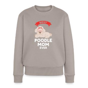 Pudel Pudel Mama Pudel Geschenk - Frauen Premium Bio Pullover - Taupe - Vorne - Julia (174cm)