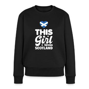 Schottland Flagge Schottische Fahne Alba GB UK - Frauen Premium Bio Pullover - Schwarz - Vorne - Julia (174cm)