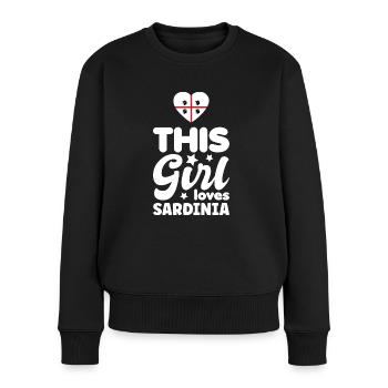 Sardinien Flagge Sardische Fahne Sardegna Fahne - Frauen Premium Bio Pullover - Schwarz - Vorne - Julia (174cm)