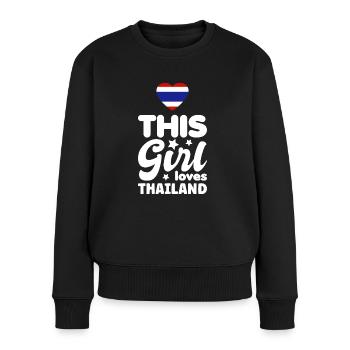 Thailand Flag Thai Flag Used Look - Women's Premium Organic Jumper - black - Front - Julia (174cm)