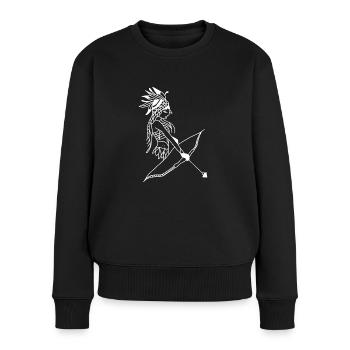 Flèche d'arc de femme indienne - Pull Premium bio Femme - noir - Devant - Julia (174cm)