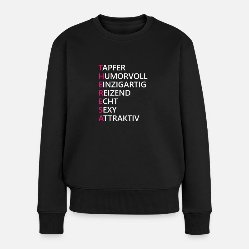 Theresa Name Geschenk - Frauen Premium Bio Pullover - Schwarz