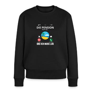 Pension Ruhestand Rente Verbeamtet - Frauen Premium Bio Pullover - Schwarz - Vorne - Julia (174cm)